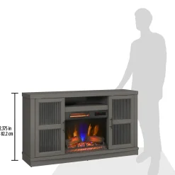 duraflame® Reeded Glass Door Electric Fireplace TV Stand Media Console