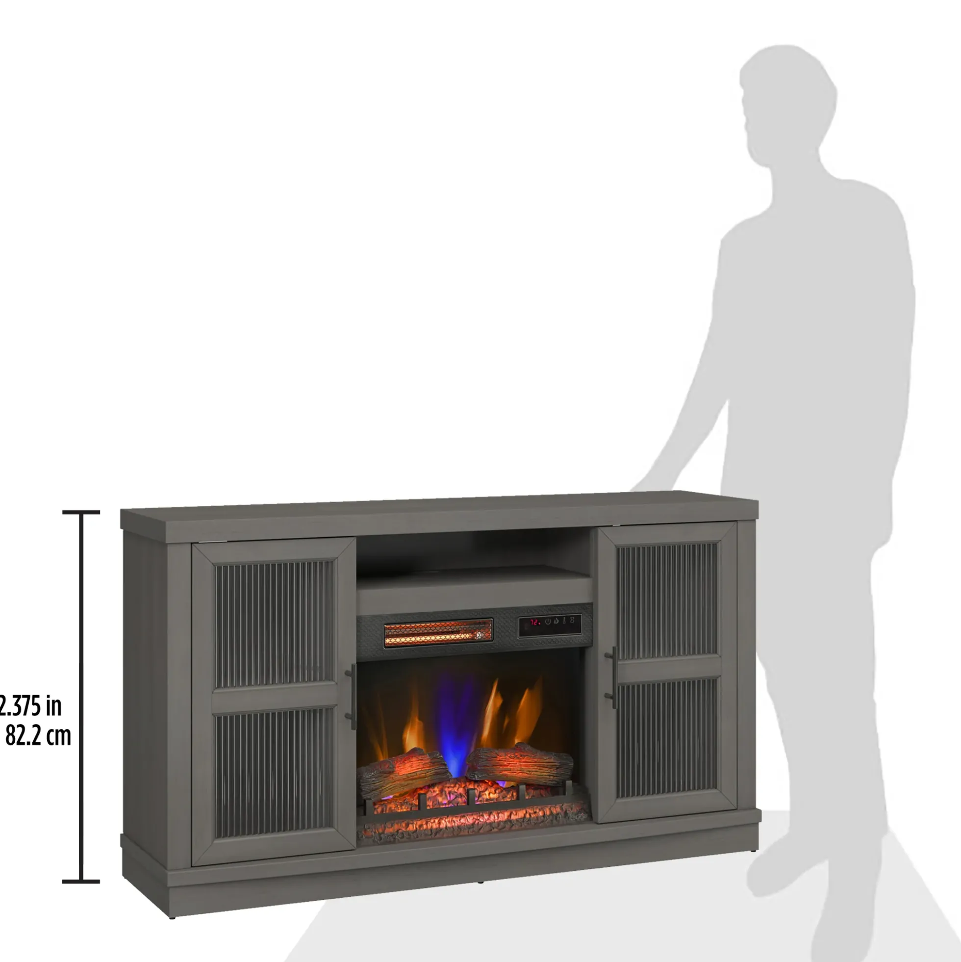 duraflame® Reeded Glass Door Electric Fireplace TV Stand Media Console