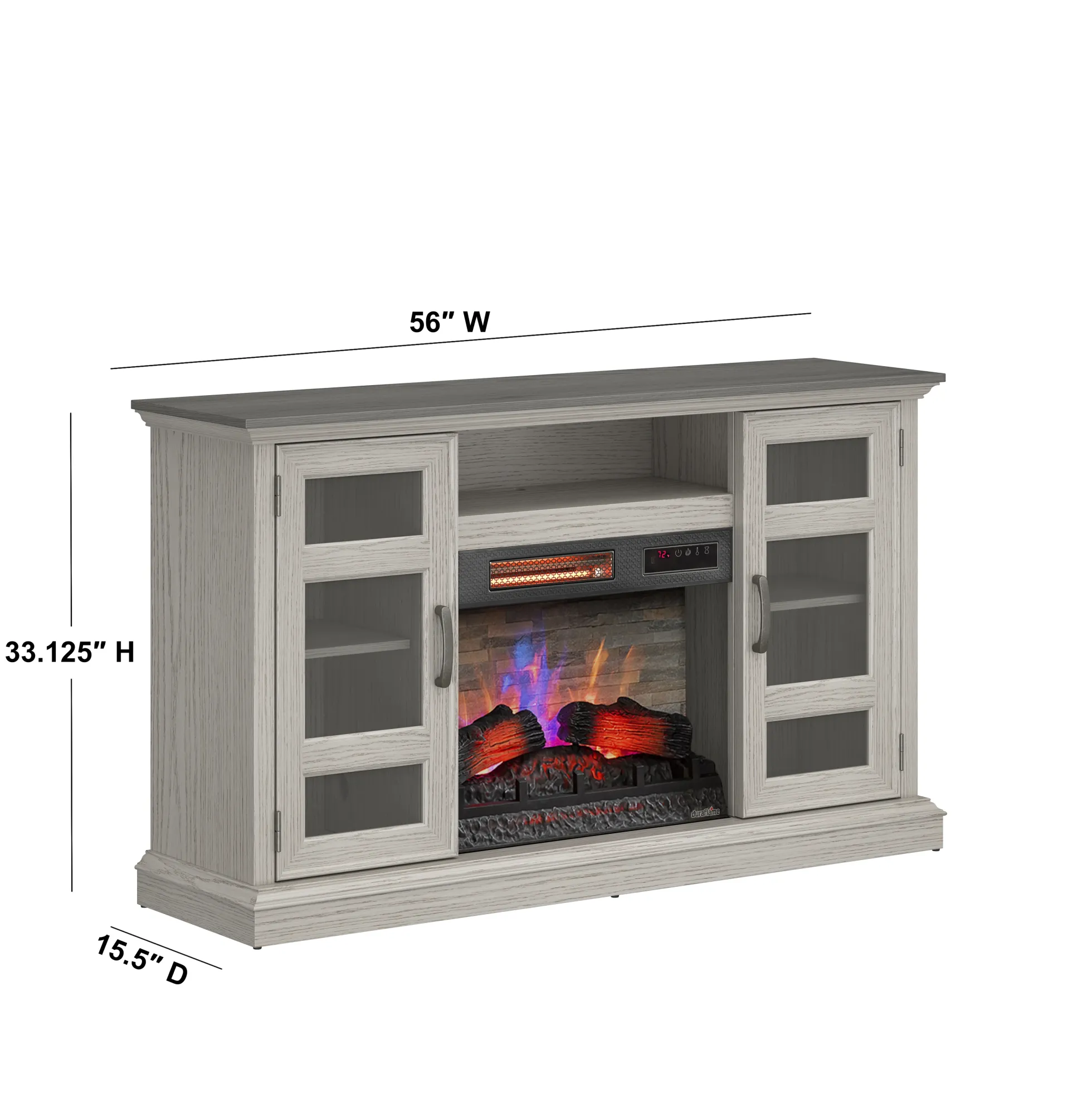 duraflame® Two Tone Wood Oak Electric Fireplace TV Stand with 3D Flames