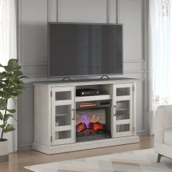 duraflame® Two Tone Wood Oak Electric Fireplace TV Stand with 3D Flames