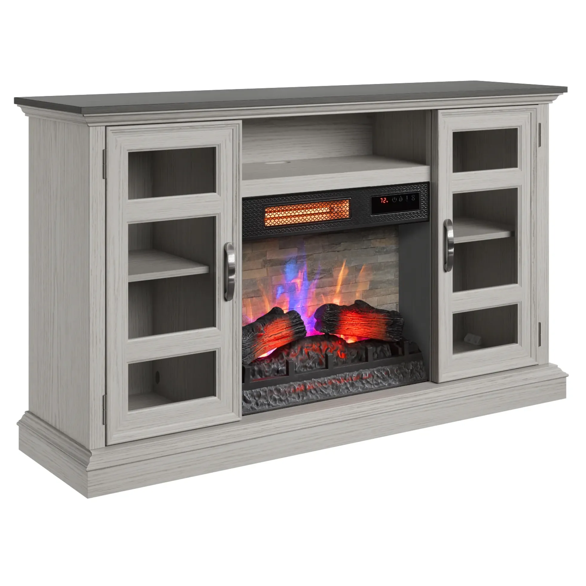 duraflame® Two Tone Wood Oak Electric Fireplace TV Stand with 3D Flames