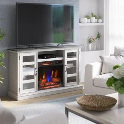 duraflame® Two Tone Wood Oak Electric Fireplace TV Stand with 3D Flames