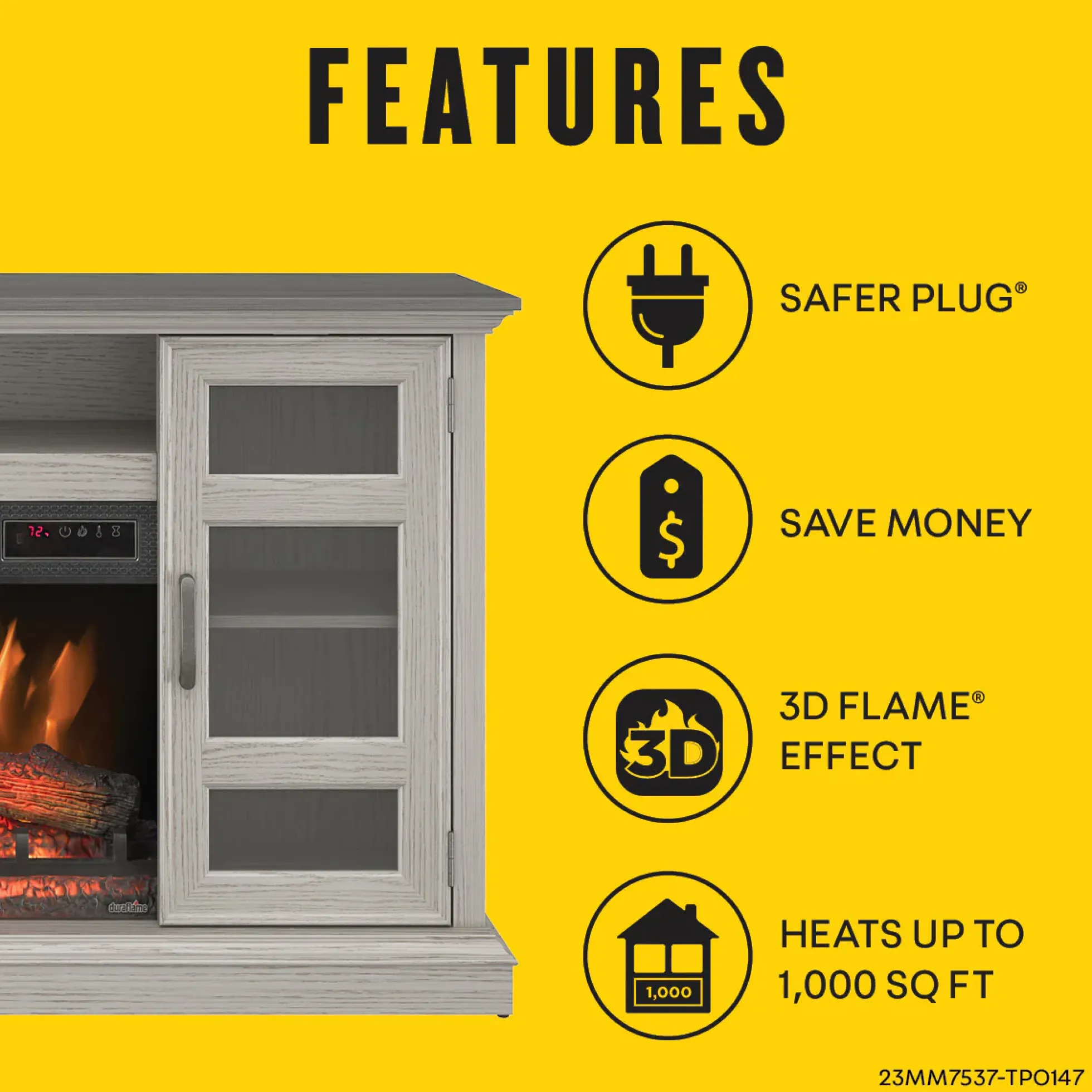 duraflame® Two Tone Wood Oak Electric Fireplace TV Stand with 3D Flames