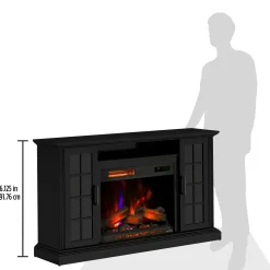 duraflame® Windowpane Glass Door Electric Fireplace TV Stand Media Console