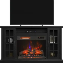 duraflame® Windowpane Glass Door Electric Fireplace TV Stand Media Console