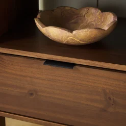 Elias Modern Curved-Frame Solid Wood Nightstand