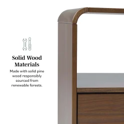 Elias Modern Curved-Frame Solid Wood Nightstand