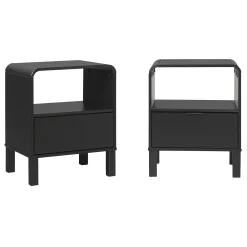 Elias Modern Curved-Frame Solid Wood Nightstand