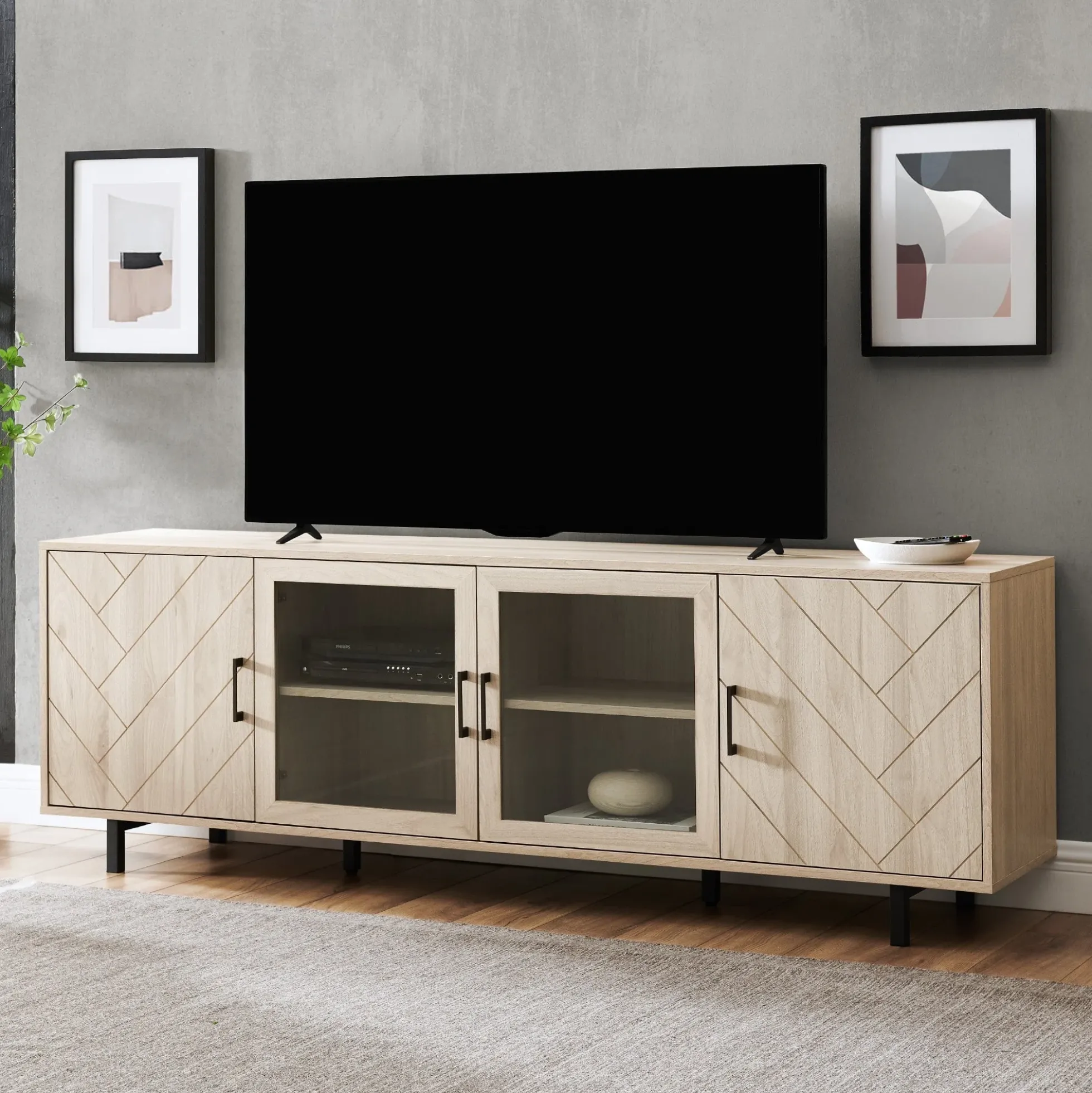 Ella Herringbone TV Stand