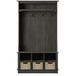 Entryway Hall Tree with Baskets and Open Storage