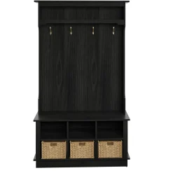 Entryway Hall Tree with Baskets and Open Storage