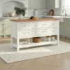 Everlee Free-Standing 52" Kitchen Island with 6 Drawer Storage