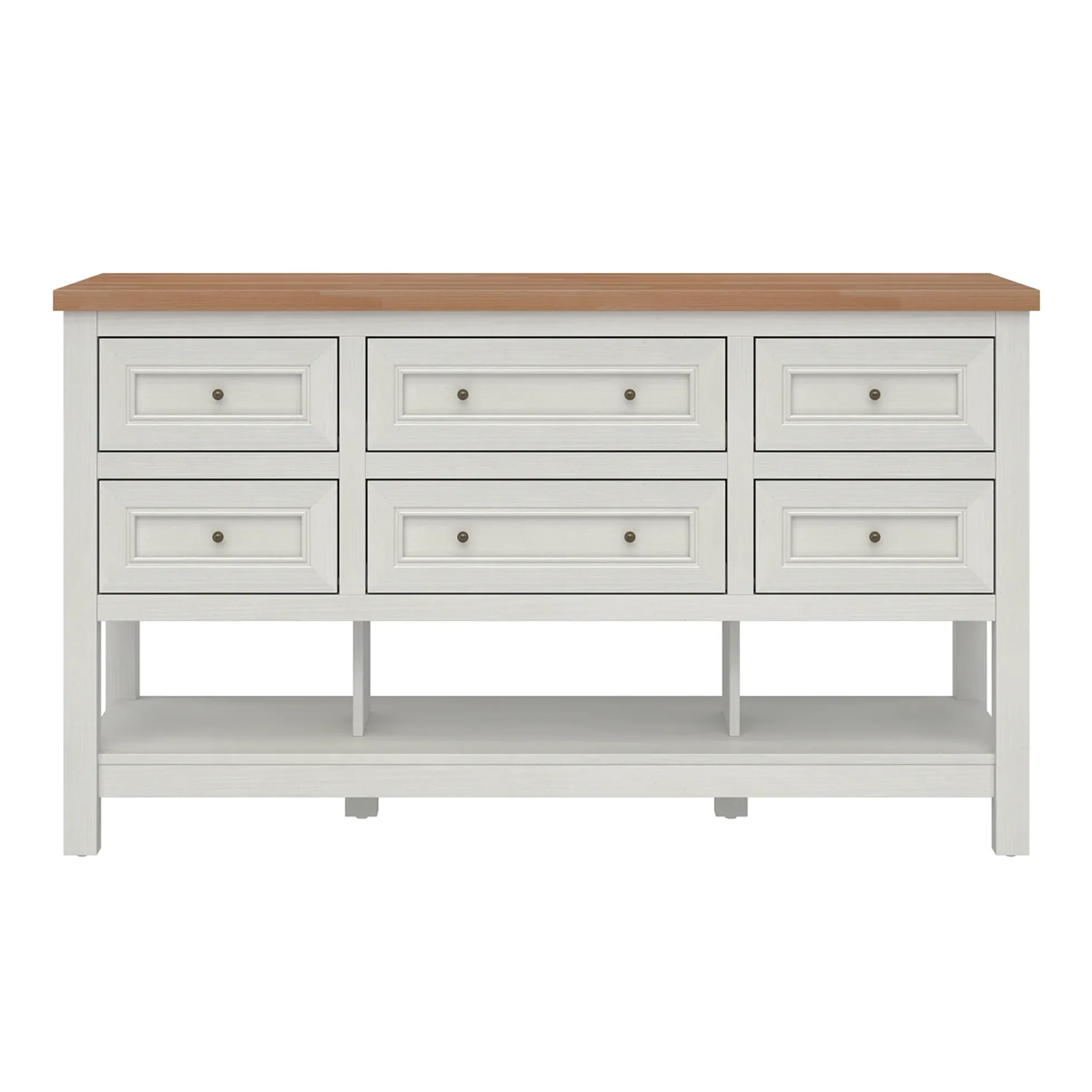 Everlee Free-Standing 52" Kitchen Island with 6 Drawer Storage