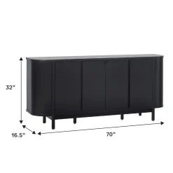 Ezra 70" Modern Curved Sideboard Cabinet