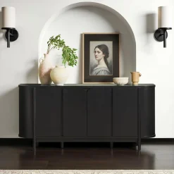 Ezra 70" Modern Curved Sideboard Cabinet