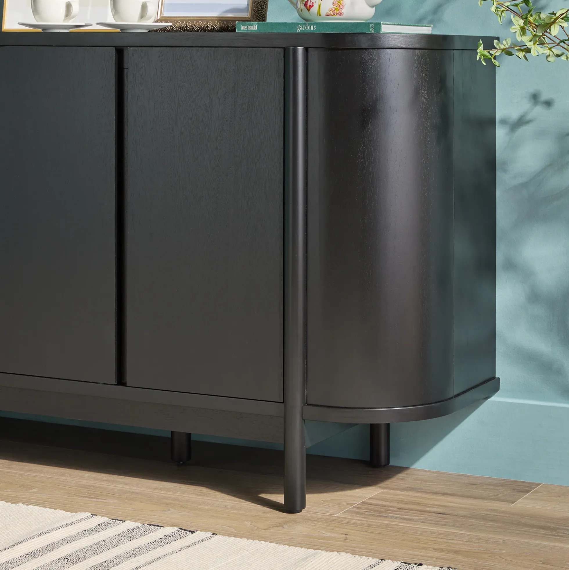 Ezra 70" Modern Curved Sideboard Cabinet