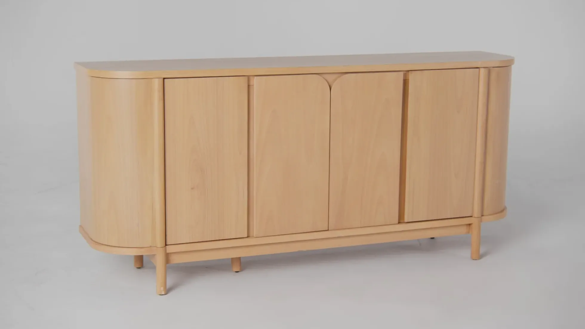 Ezra 70" Modern Curved Sideboard Cabinet