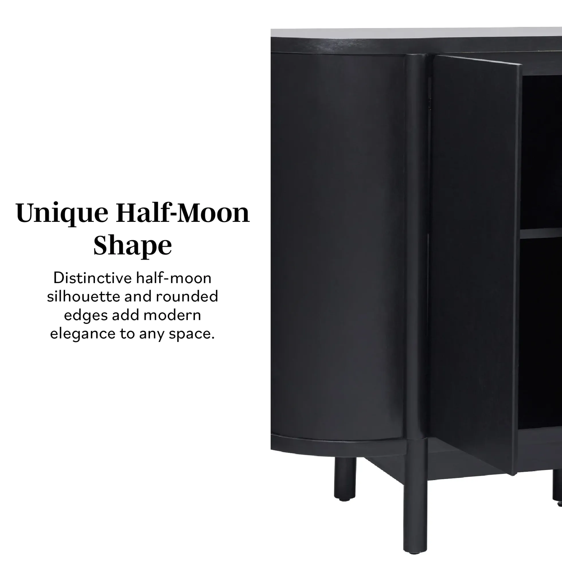 Ezra 70" Modern Curved Sideboard Cabinet