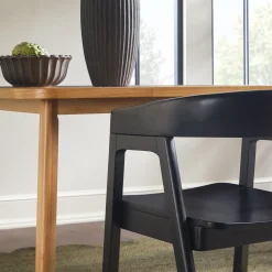 Ezra Modern Solid Wood Rounded Back Dining Chair (Set of 2)