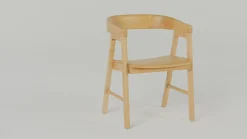Ezra Modern Solid Wood Rounded Back Dining Chair (Set of 2)