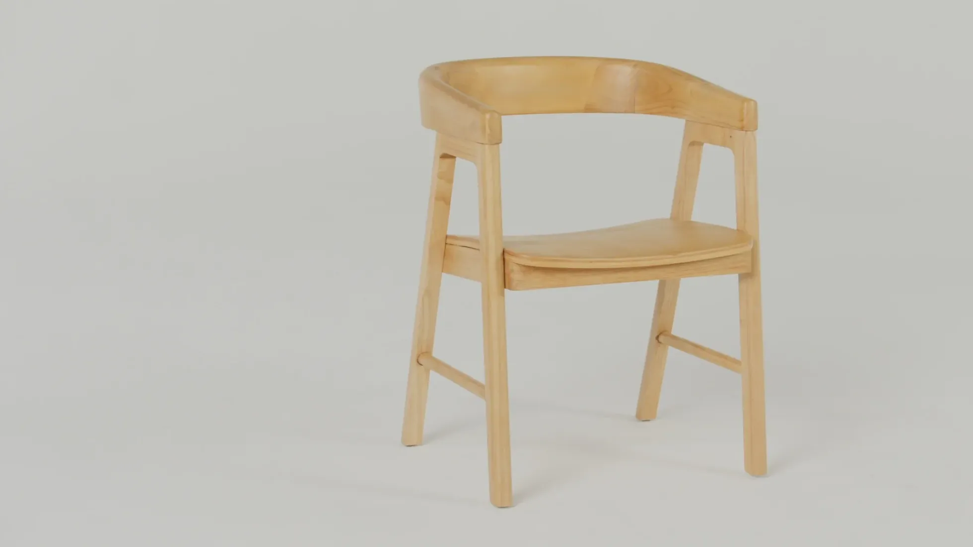 Ezra Modern Solid Wood Rounded Back Dining Chair (Set of 2)