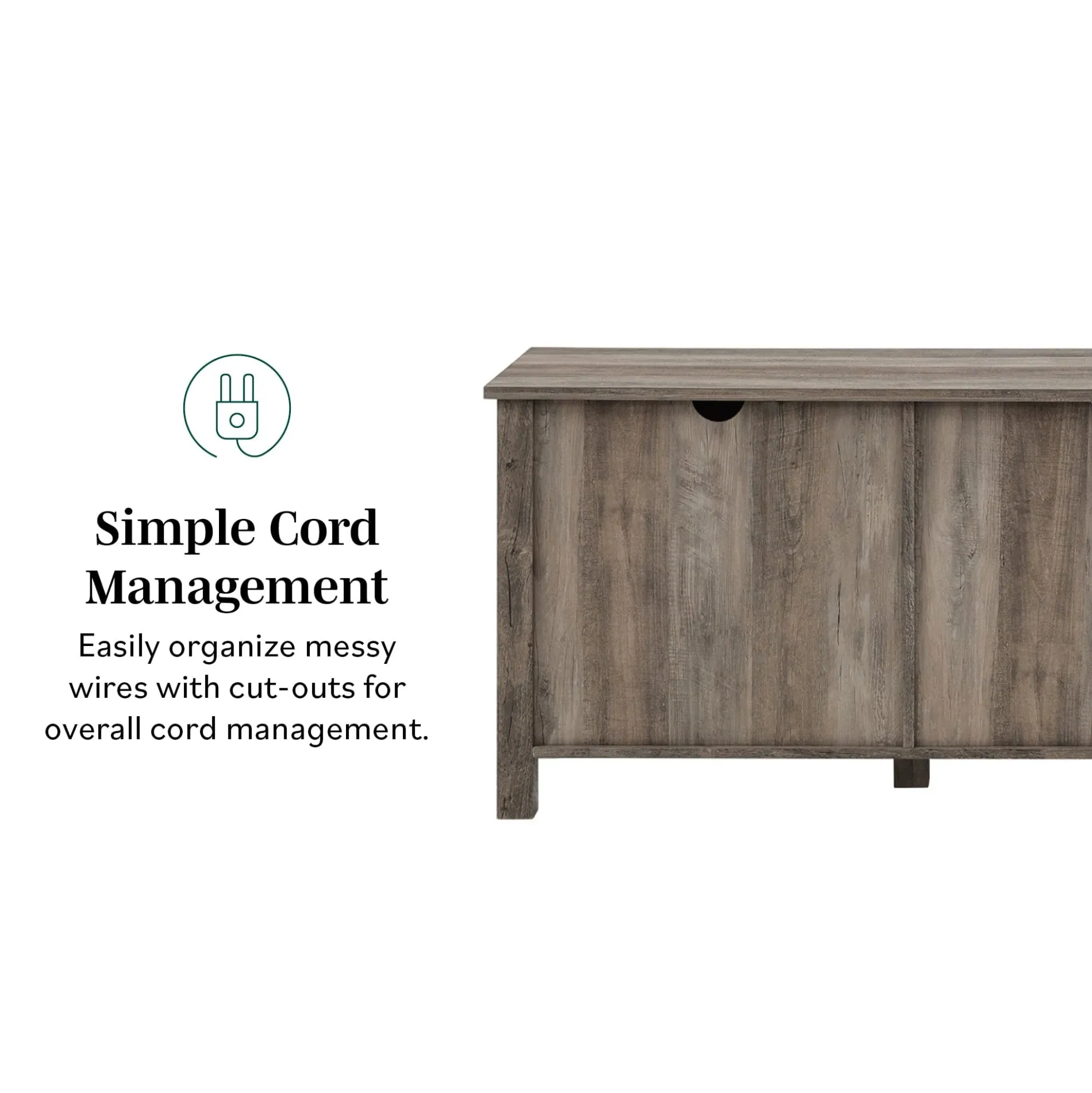 Farmhouse 70" Simple Window Pane 2 Door Wood TV Stand
