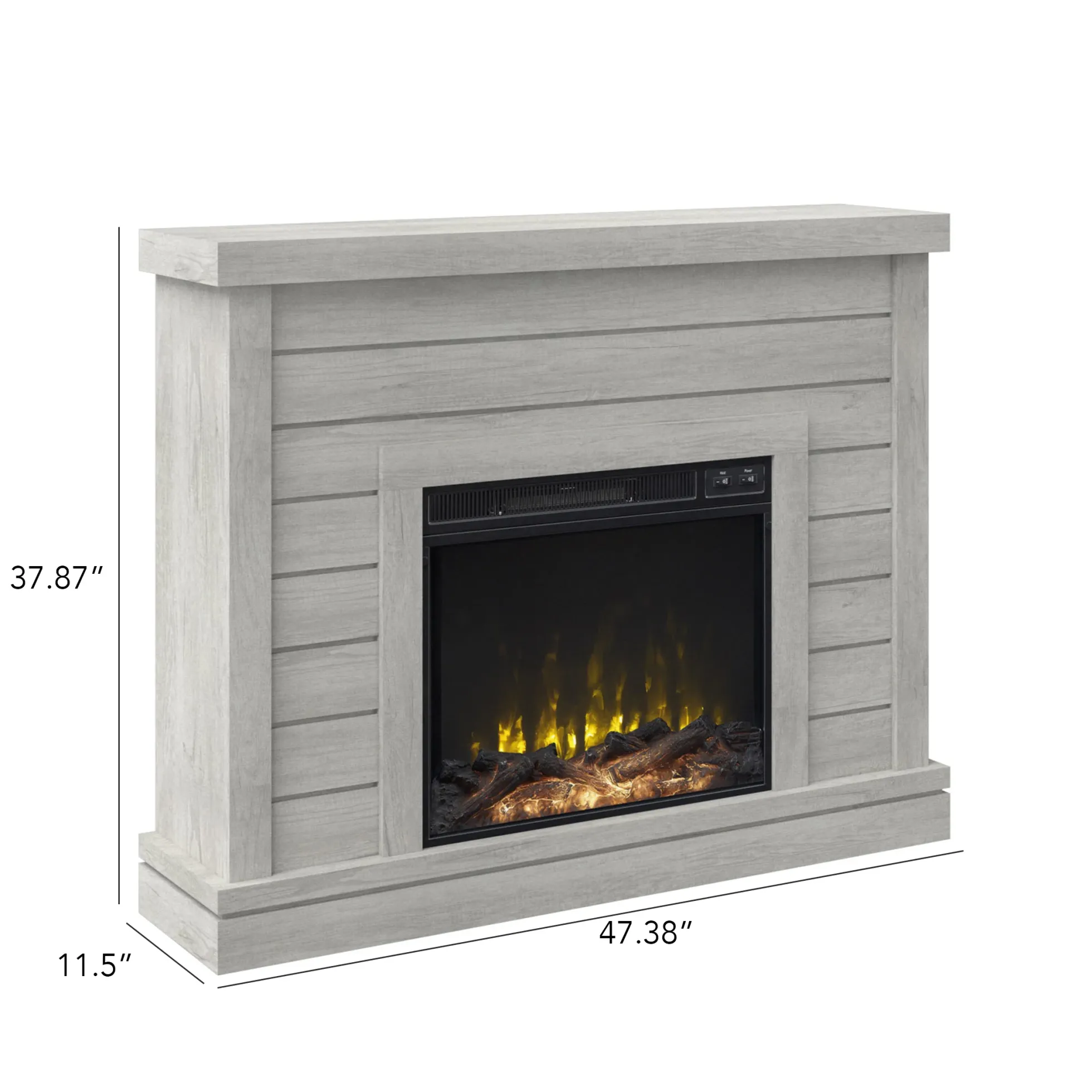 Farmhouse Shiplap Wall Mantel with Electric Fireplace