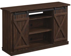Farmhouse Sliding Barn Doors Cottonwood 54' TV Stand Media Console