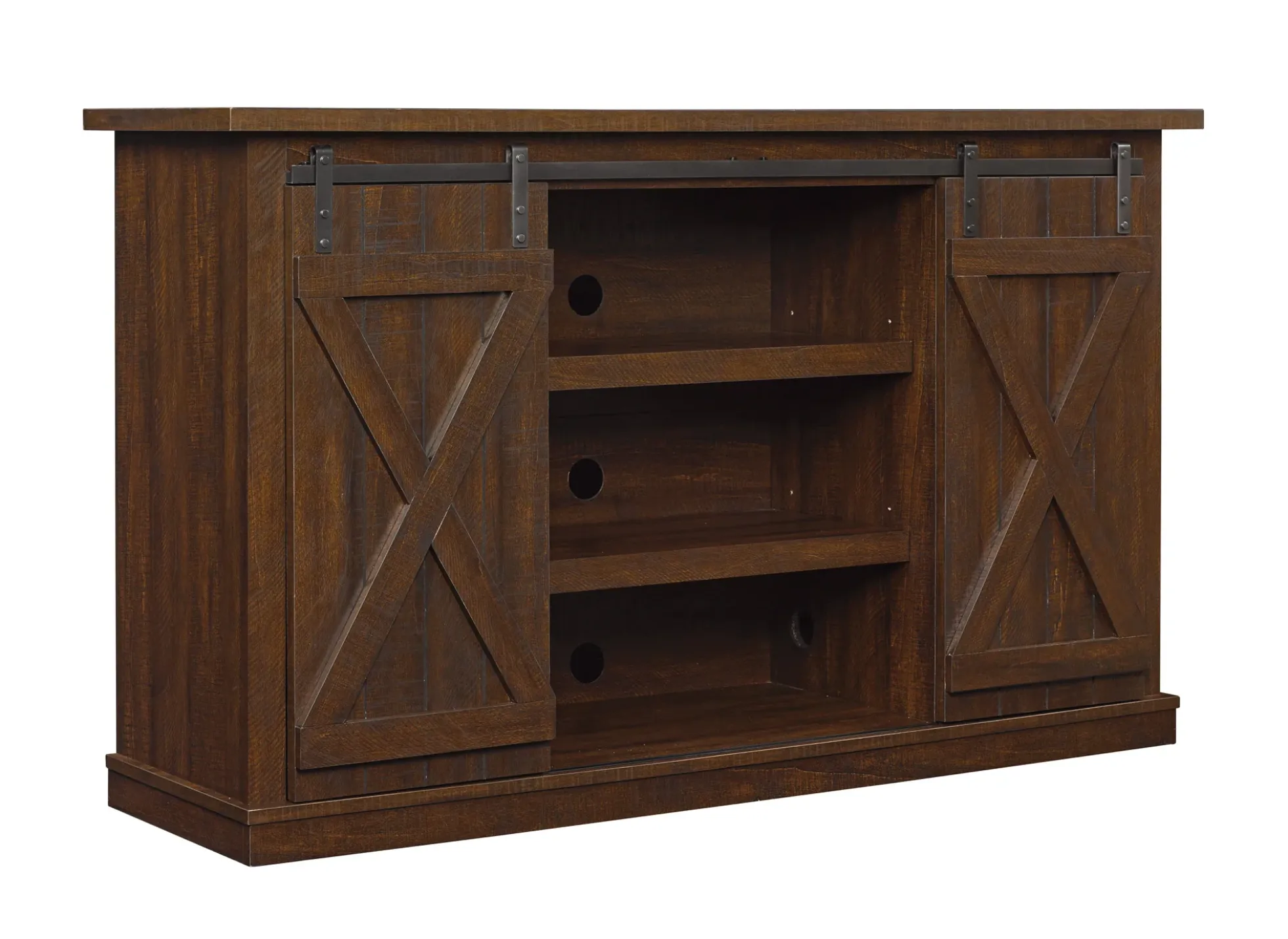 Farmhouse Sliding Barn Doors Cottonwood 54' TV Stand Media Console