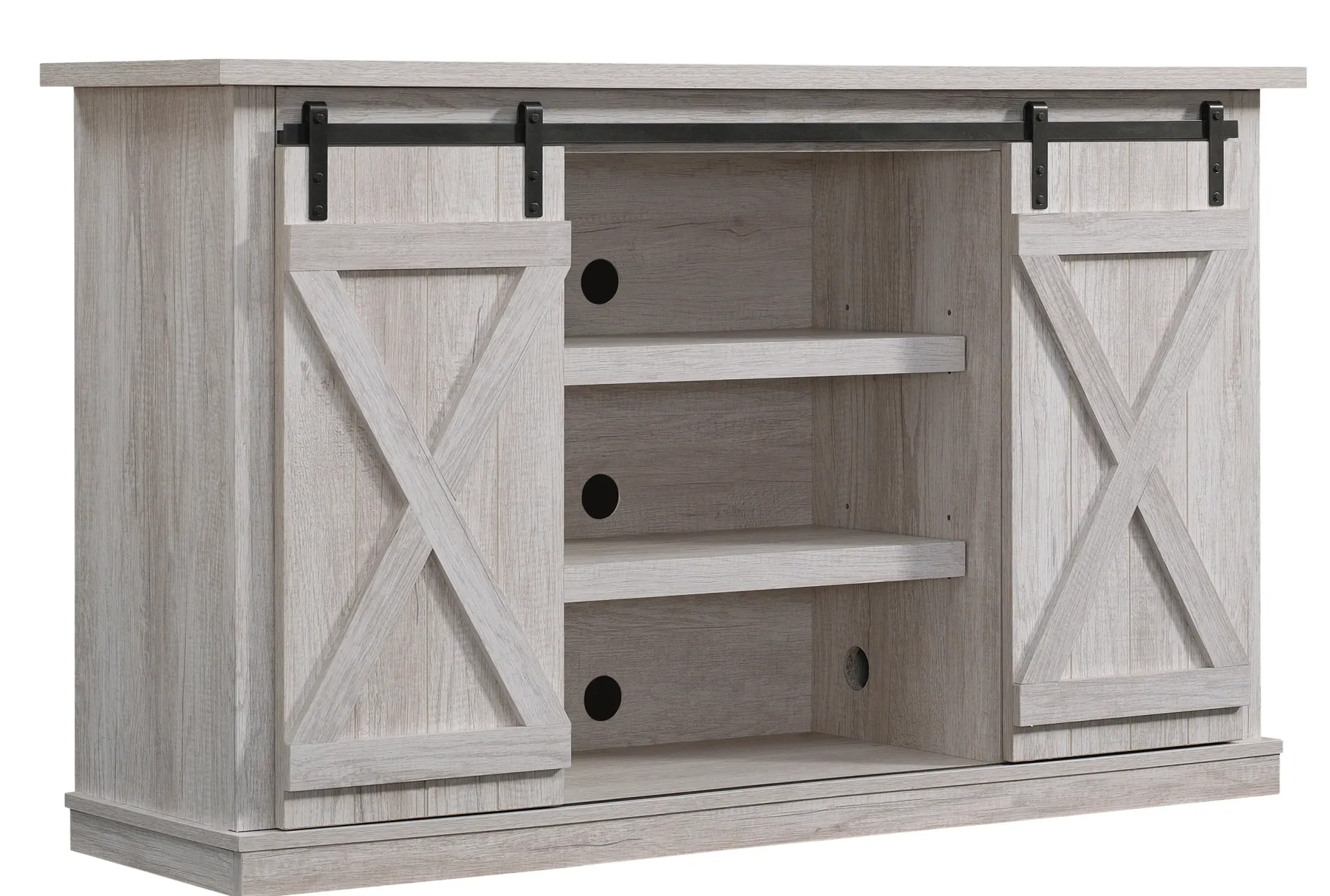 Farmhouse Sliding Barn Doors Cottonwood 54' TV Stand Media Console
