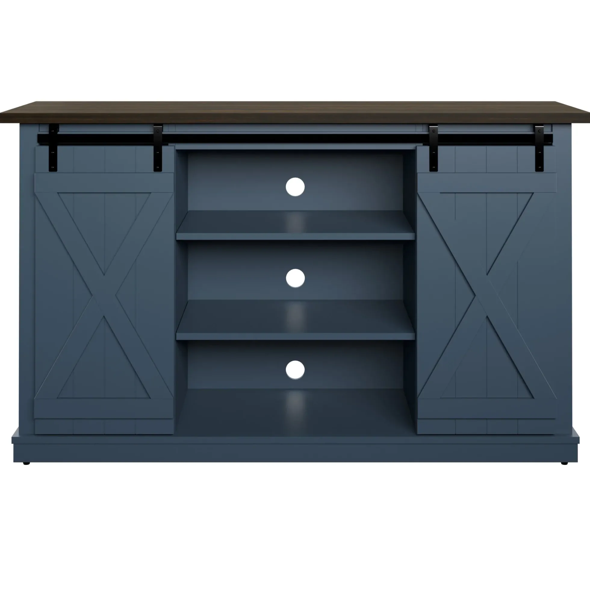 Farmhouse Sliding Barn Doors Cottonwood 54' TV Stand Media Console