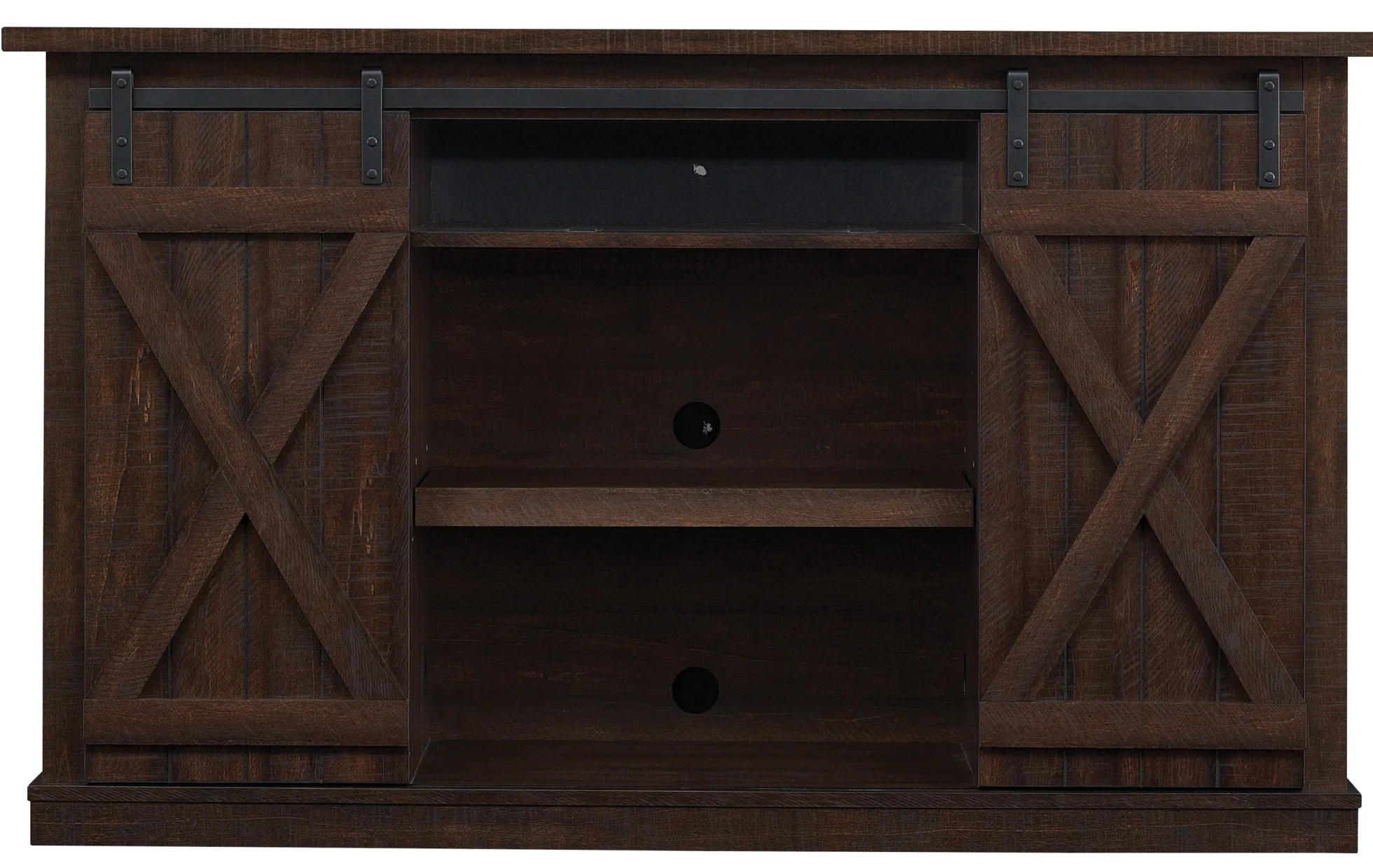 Farmhouse Sliding Barn Doors Cottonwood 54' TV Stand Media Console