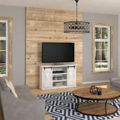 Farmhouse Sliding Barn Doors Cottonwood 54' TV Stand Media Console