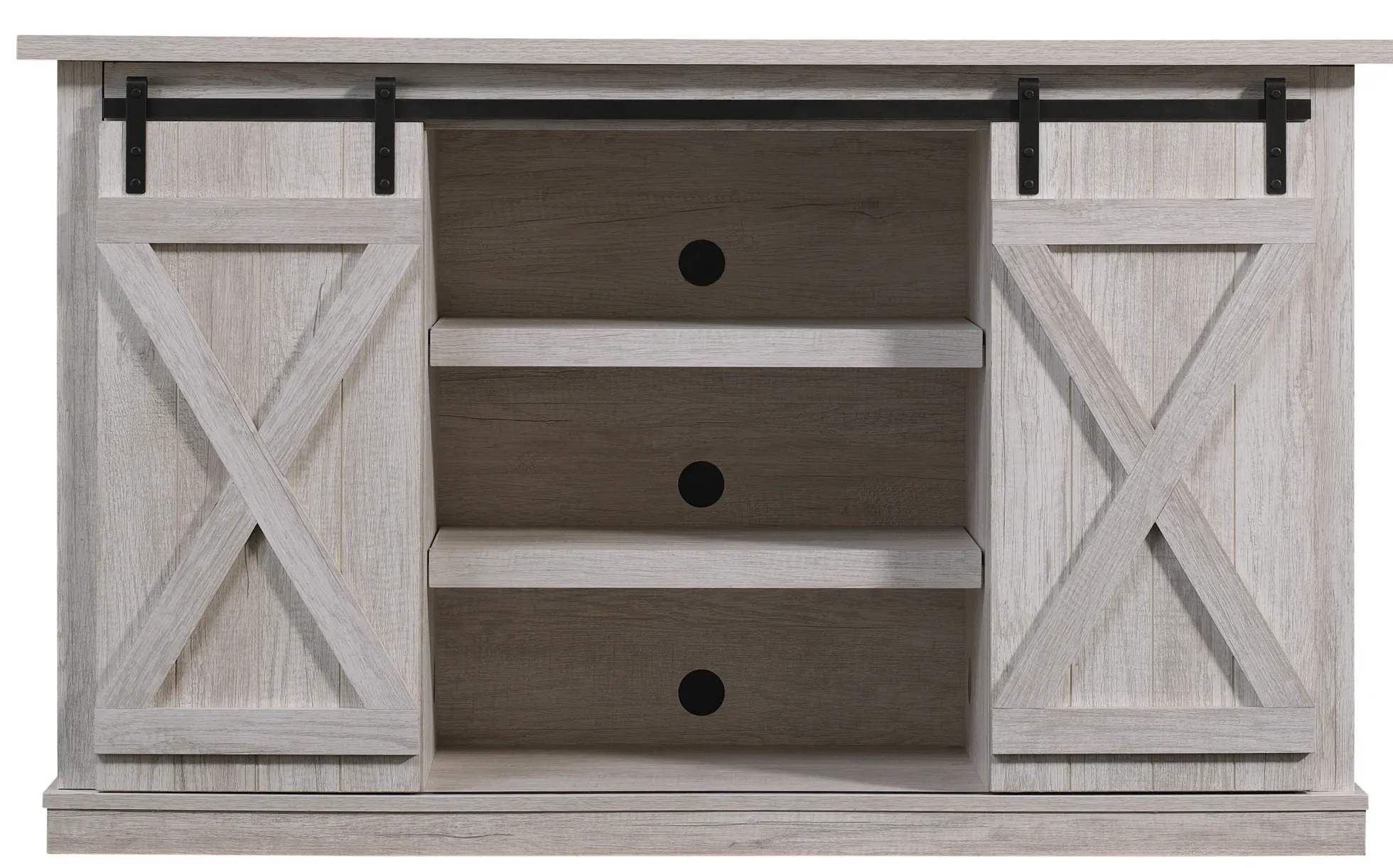Farmhouse Sliding Barn Doors Cottonwood 54' TV Stand Media Console