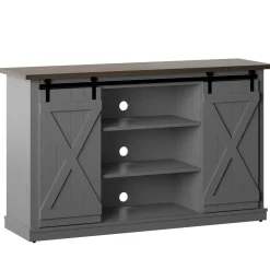 Farmhouse Sliding Barn Doors Cottonwood 54' TV Stand Media Console