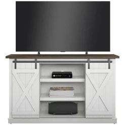 Farmhouse Sliding Barn Doors Cottonwood 54' TV Stand Media Console