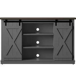 Farmhouse Sliding Barn Doors Cottonwood 54' TV Stand Media Console