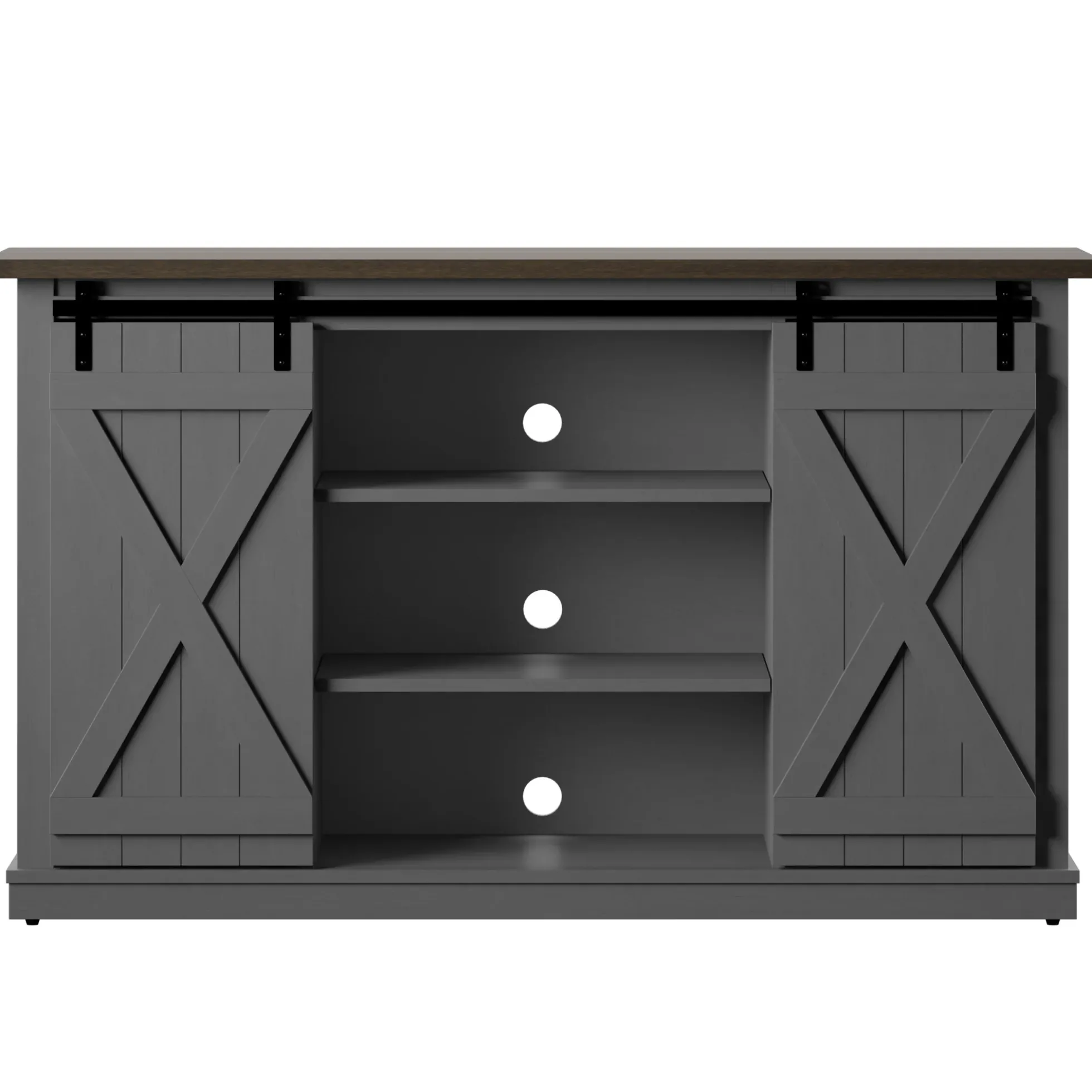 Farmhouse Sliding Barn Doors Cottonwood 54' TV Stand Media Console