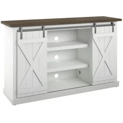 Farmhouse Sliding Barn Doors Cottonwood 54' TV Stand Media Console