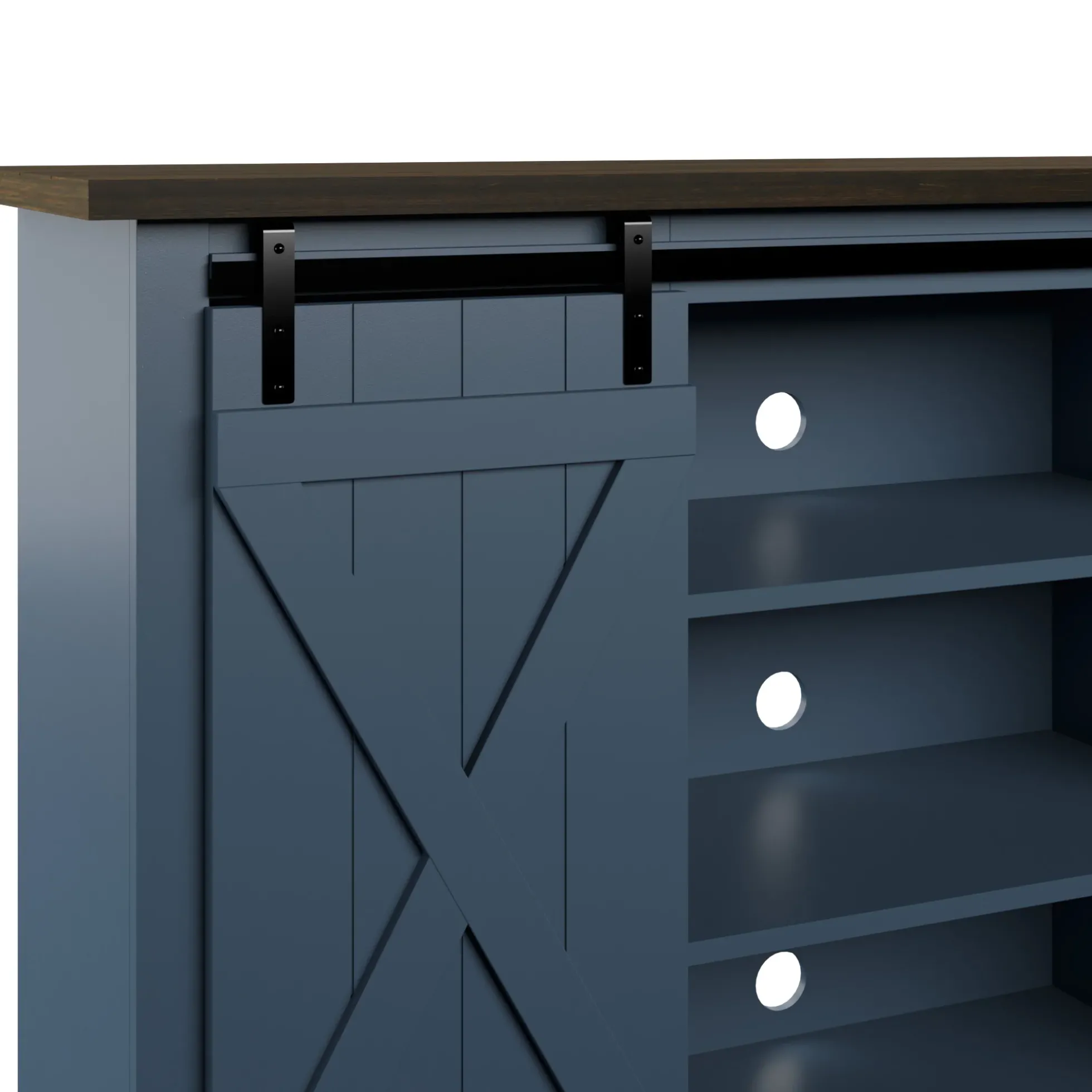 Farmhouse Sliding Barn Doors Cottonwood 54' TV Stand Media Console