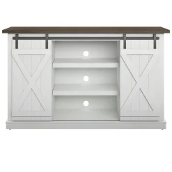 Farmhouse Sliding Barn Doors Cottonwood 54' TV Stand Media Console