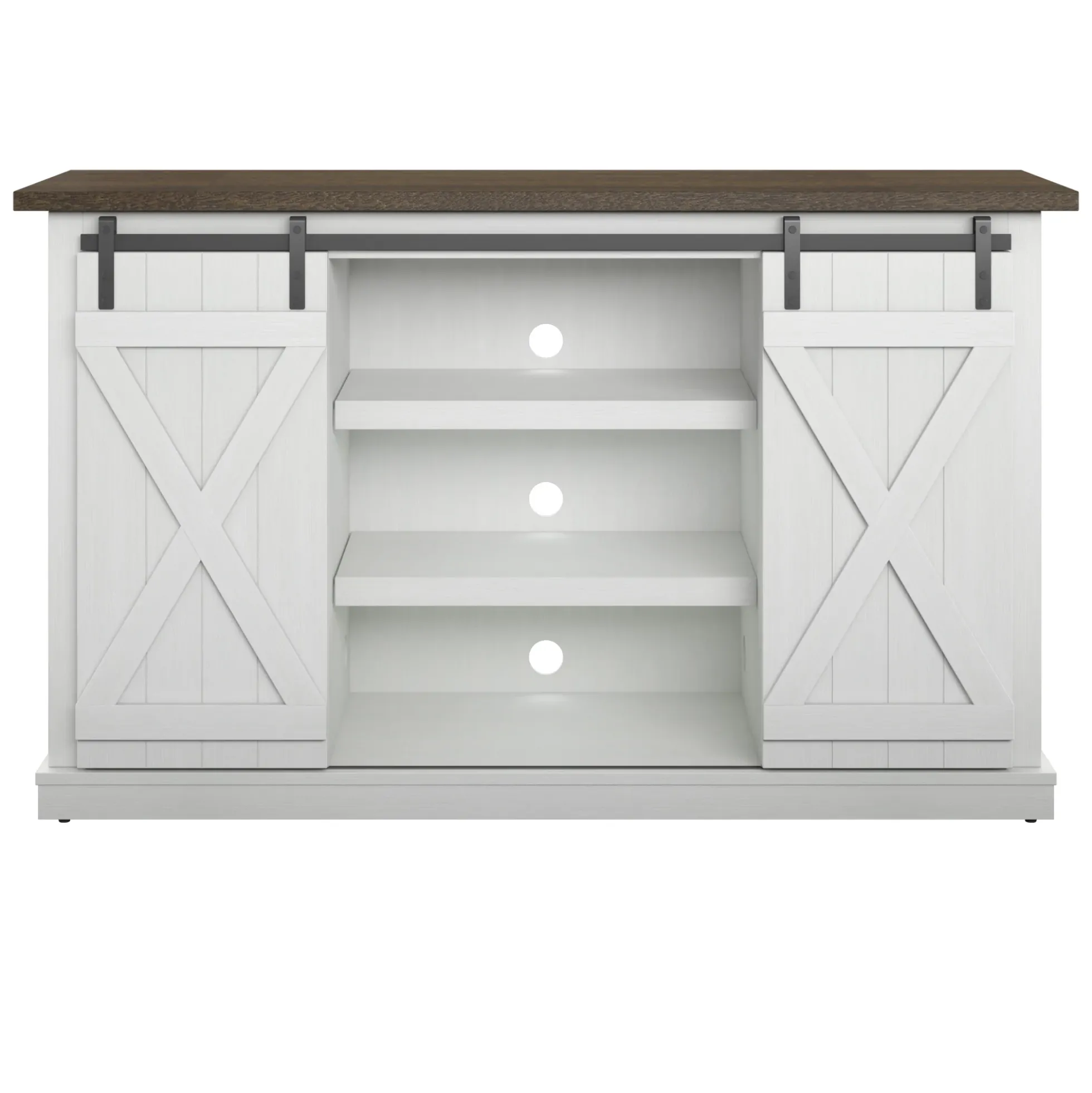 Farmhouse Sliding Barn Doors Cottonwood 54' TV Stand Media Console