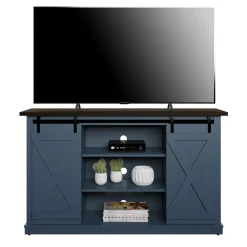 Farmhouse Sliding Barn Doors Cottonwood 54' TV Stand Media Console