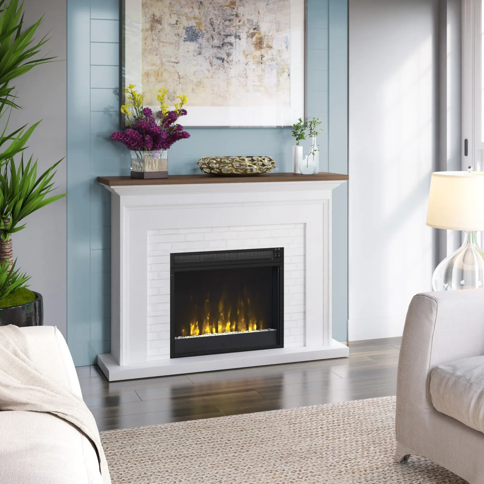 Farmhouse Wall Mantel with 23" Electric Fireplace