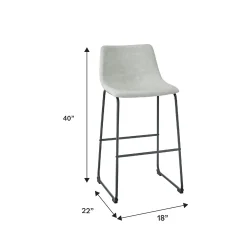 Faux Leather 2-Piece Bar Stools