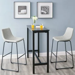 Faux Leather 2-Piece Bar Stools