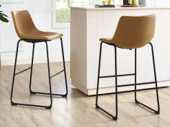 Faux Leather 2-Piece Bar Stools