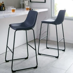 Faux Leather 2-Piece Bar Stools
