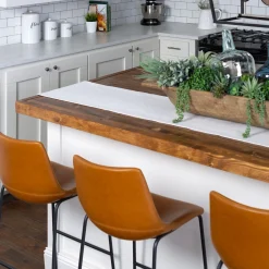 Faux Leather 2-Piece Bar Stools