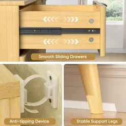 Fluted 8 Drawer 47" Dresser